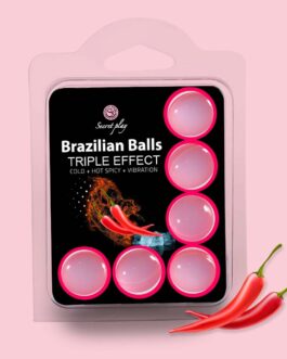 BOLAS LUBRIFICANTES BRAZILIAN BALLS EFEITO TRIPLO 6 x 4GR