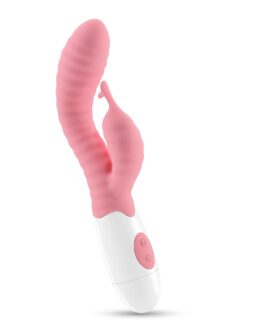 VIBRADOR COM ESTIMULADOR DE CLITÓRIS GUMMIE ROSA E LUBRIFICANTE À BASE DE ÁGUA INCLUÍDO CRUSHIOUS