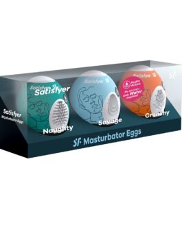 PACK DE 3 MASTURBADOR MASTURBATOR EGG NAUGHTY, SAVAGE E CRUNCHY SATISFYER