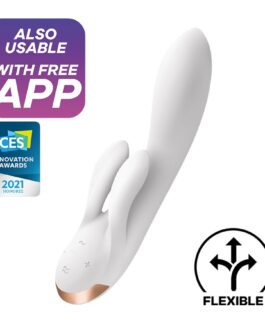 VIBRADOR DOUBLE FLEX COM APP SATISFYER BRANCO