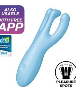 VIBRADOR THREESOME 4 COM APP SATISFYER AZUL