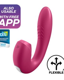 VIBRADOR SUNRAY COM APP SATISFYER VERMELHO