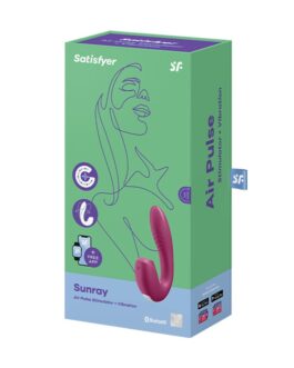 VIBRADOR SUNRAY COM APP SATISFYER VERMELHO