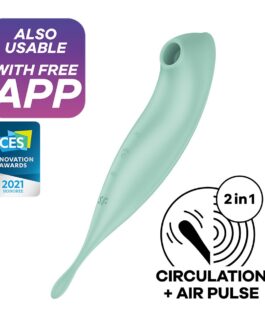 VIBRADOR TWIRLING PRO SATISFYER COM APLICAÇÃO CONNECT MENTA