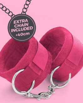 ALGEMAS DE VELCRO TOUGH LOVE COM CORRENTE DE 40CM EXTRA CRUSHIOUS ROSA