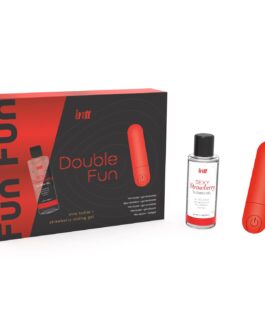 BALA VIBRATÓRIA E GEL LUBRIFICANTE DE MORANGO 50ML DOUBLE FUN INTT