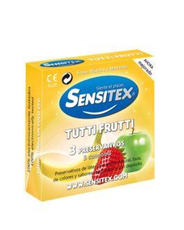 PRESERVATIVOS VEGAN TUTTIFRUTTI 3 UNIDADES SENSITEX