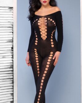 CATSUIT CR-4646 PRETO CHILIROSE