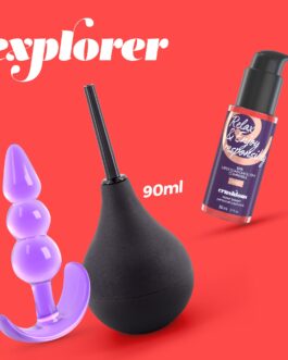 EXPLORER DUCHE ANAL 90ML COM LUBRIFICANTE ANAL 50ML E PLUG THE PLUNGER CRUSHIOUS