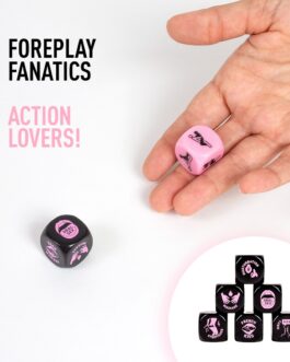 CONJUNTO 2 DADOS FOREPLAY FANATICS! DICE LOVERS! SECRET PLAY